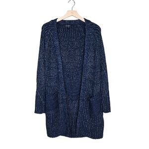 Jessica Simpson Womens XS Moonlight Navy Open Front Cardigan Sweater